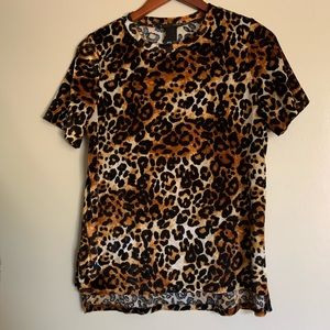 Aqua Leopard Print Top